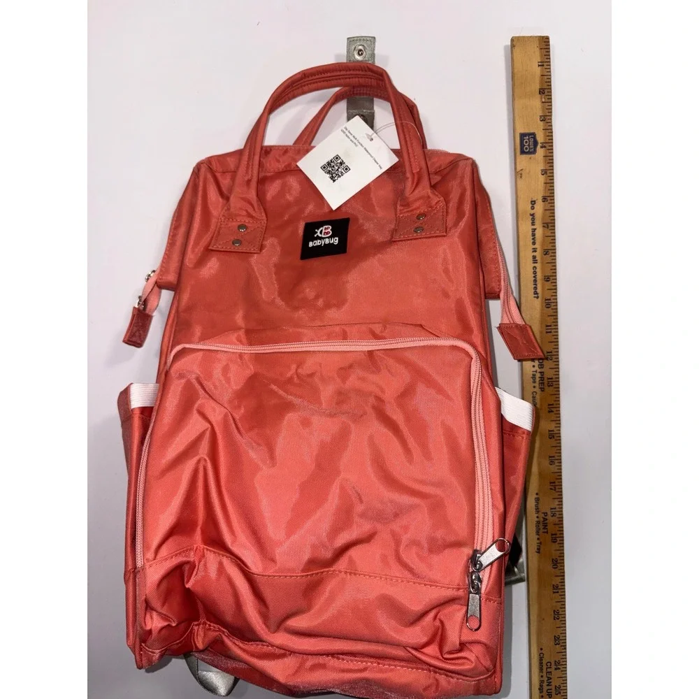 Babybug Day Saver Multi Function Waterproof Diaper Bag Backpack Coral Pink NEW
